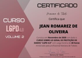 CERTIFICADO - LGPD Jean Romarez