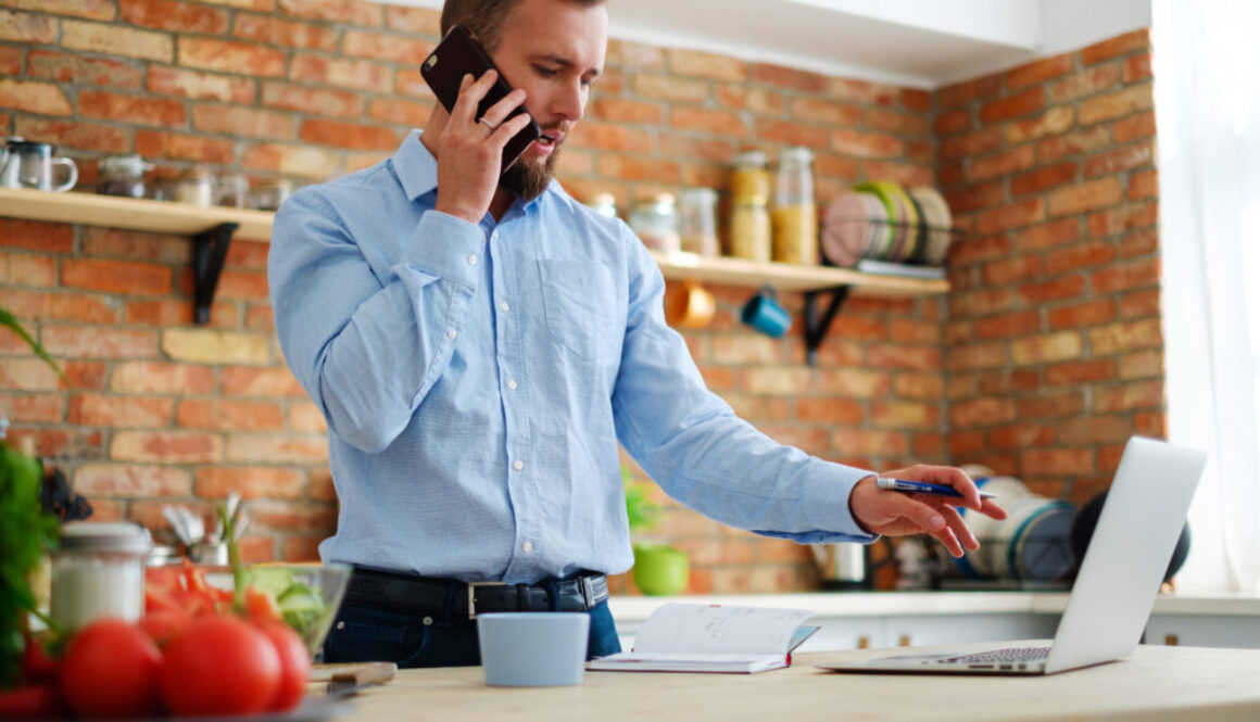 Man making order in online shop