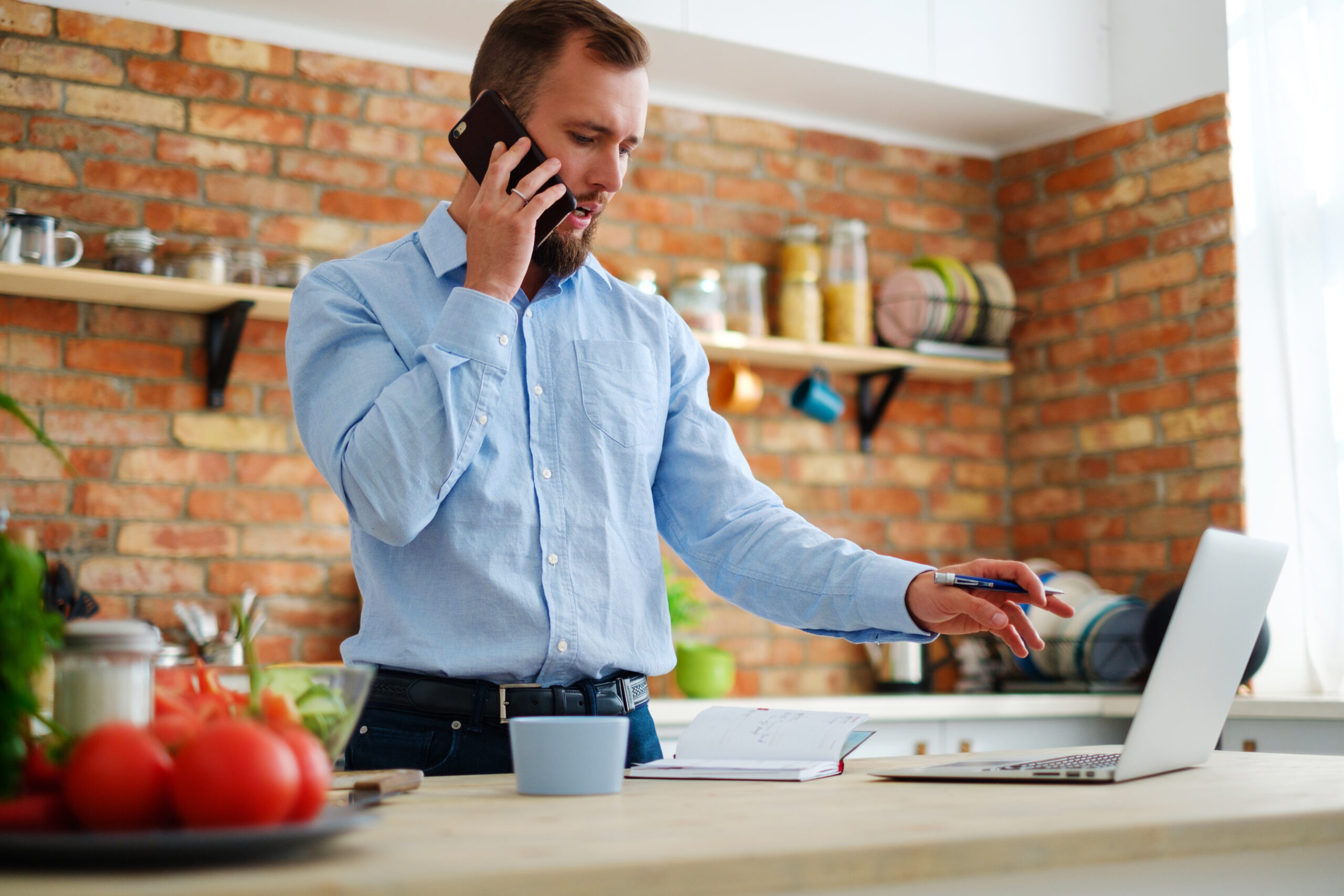 Man making order in online shop Man making order in online shop